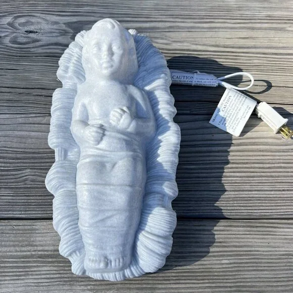 Vintage 90's Grand Venture Blow Mold Nativity Manger Scene Simulated Granite - Picture 16 of 16